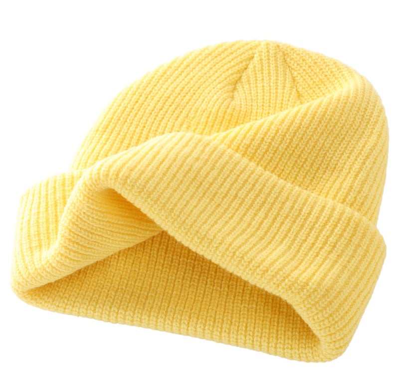 Connectyle Classic Men's Warm Winter Hats Acrylic Knit Cuff Beanie Cap Daily Beanie Hat (Light Yellow) - Image 5